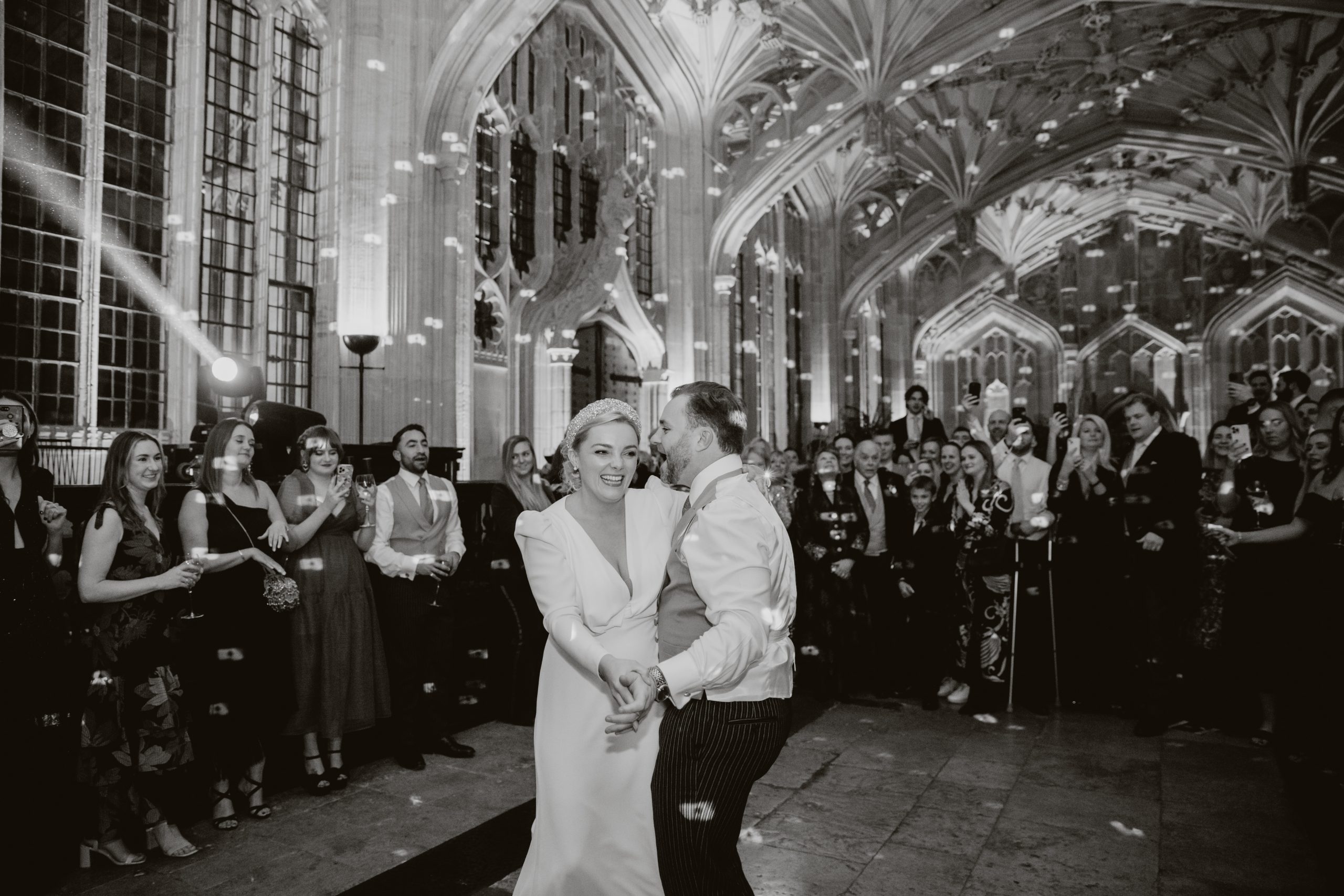 Wedding Couple having their firsy dance in the Divinity School at Bodleian Libraries in Oxford